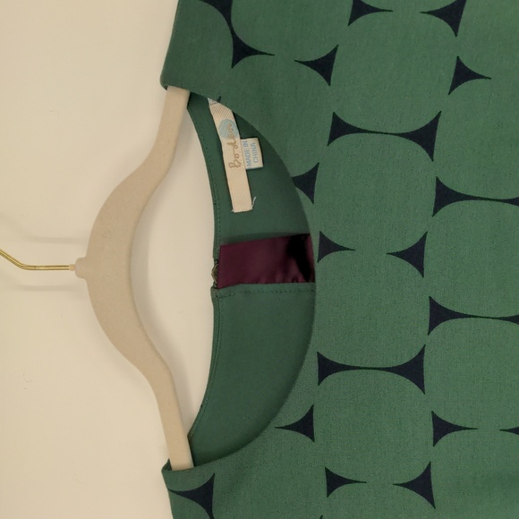 Boden Women's Midi Dress Size 4 Long Geometric Printed Blue Green Ponte - Picture 5 of 13